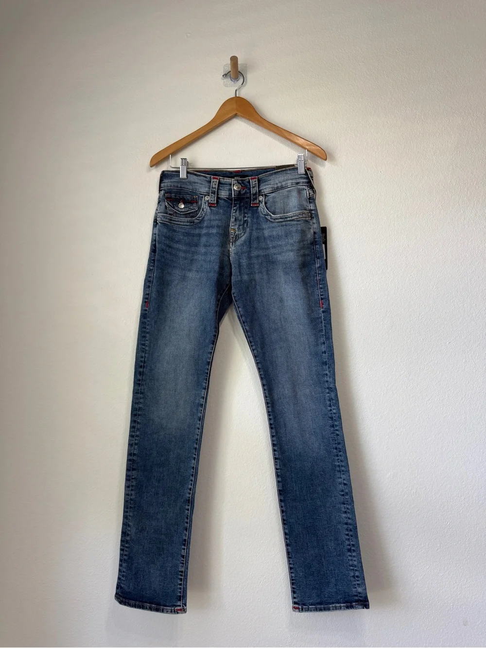 True Religion Ricky Relaxed Straight Medium Wash Jeans Size 28 NWT
